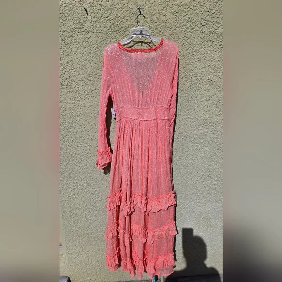 NWT Free People Coral Seraphina Maxi Dress